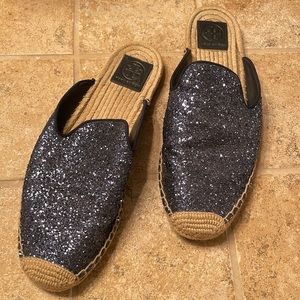 Tory Burch glitter mules